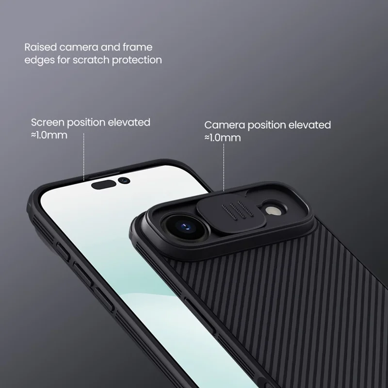 Funda NILLKIN Camshield Pro para iPhone 17 Air con tapa deslizante de cámara, carcasa de PC + TPU