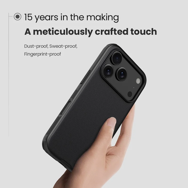 Capa NILLKIN Frosted Shield Pro para iPhone 17 Pro Max - Capa de Telefone Fosca de PC + TPU - Preto