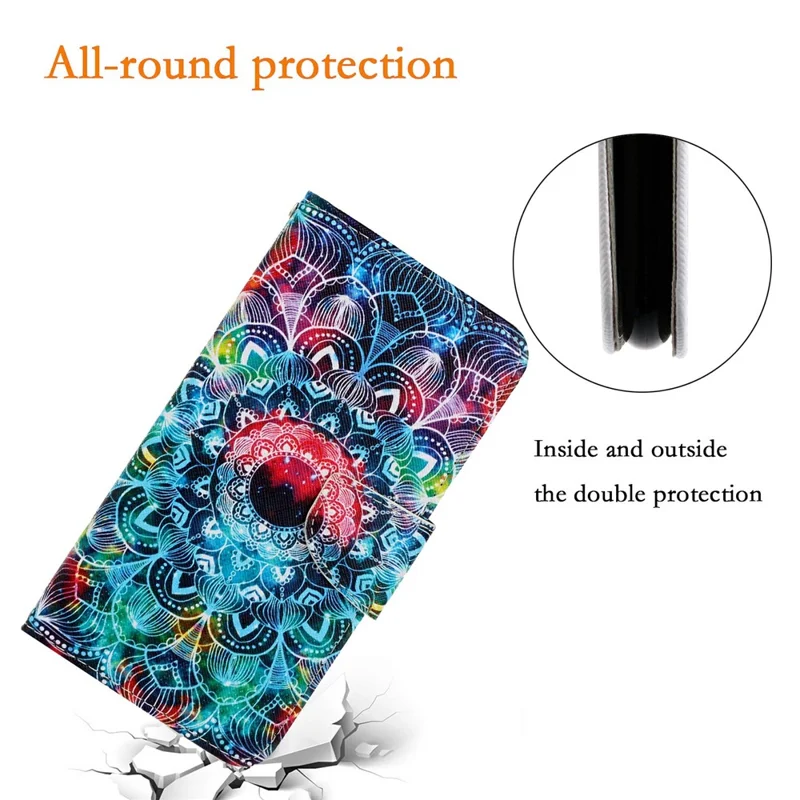 Étui en cuir de protection à motif pour For Honor X60 Pro 5G / X9c 5G / Magic7 Lite 5G avec sangle de poignet - Mandala
