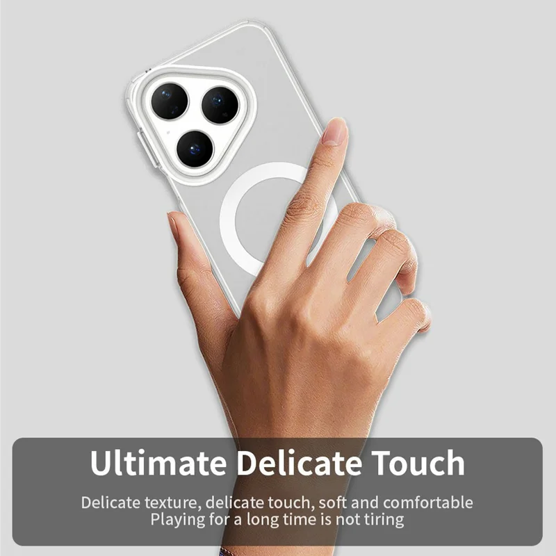 Capa para Huawei Pura 80 Compatível com MagSafe Antichoque Híbrida para Celular - Branca