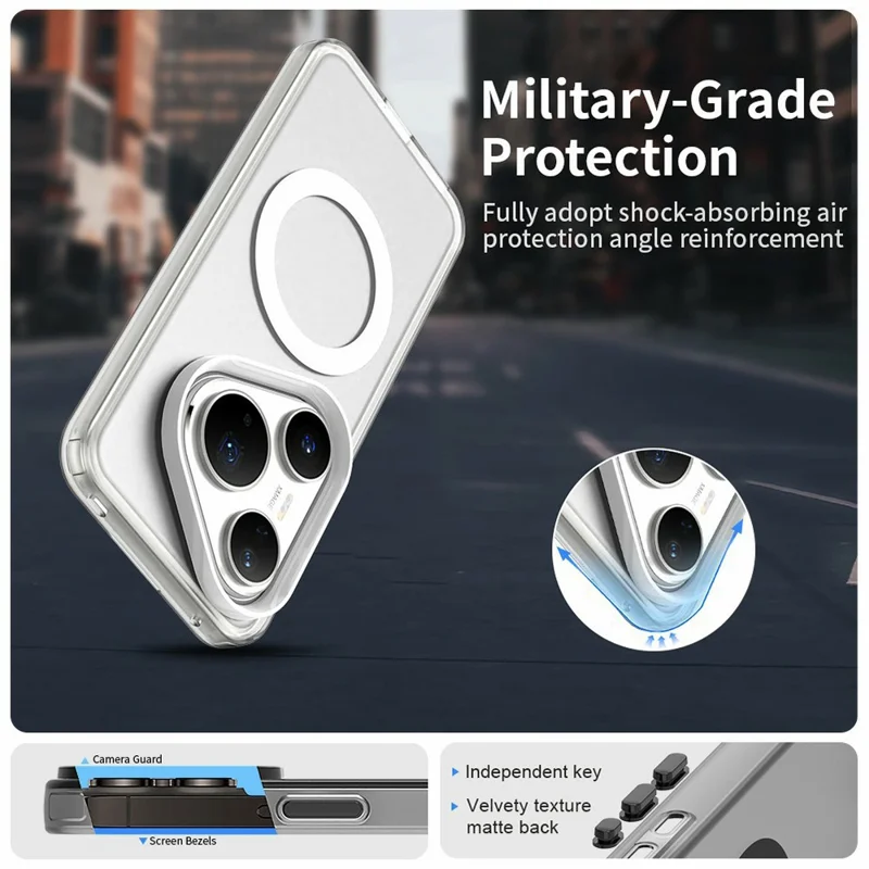 Pour Huawei Pura 80 Pro Étui Compatible avec MagSafe Antichoc Coque de téléphone hybride - Blanc