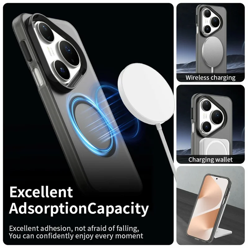 Funda para Huawei Pura 80 Pro Compatible con MagSafe Híbrida Antigolpes para Parte Trasera del Teléfono - Negro