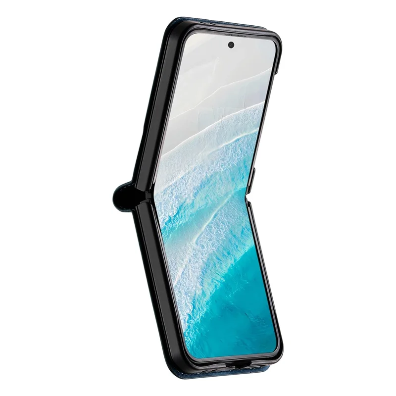 N.BEKUS Funda para Samsung Galaxy Z Flip7 5G con Ranura para Tarjetas - Cuero Sintético + PC - Azul