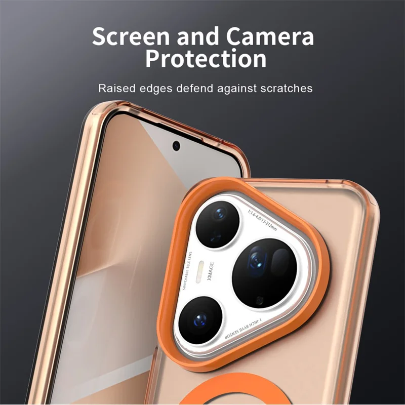 For Huawei Pura 80 Ultra Magnetic Case Anti Drop Hybrid Phone Back Cover - Orange