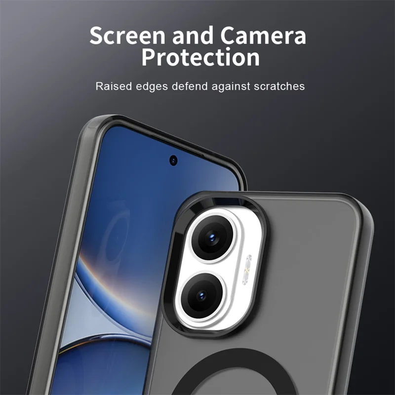 Für Xiaomi Redmi Turbo 4 Pro 5G / Poco F7 5G Hülle kompatibel mit MagSafe Stoßfeste Hybrid Handyrückseite - Schwarz