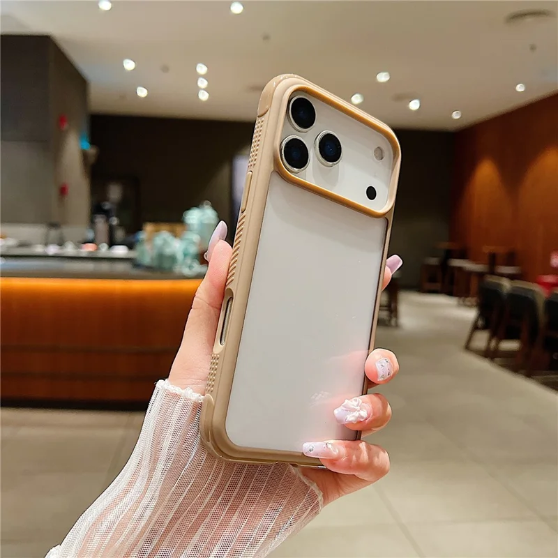 For iPhone 17 Pro Case TPU + PC Transparent Protective Phone Cover - Coffee
