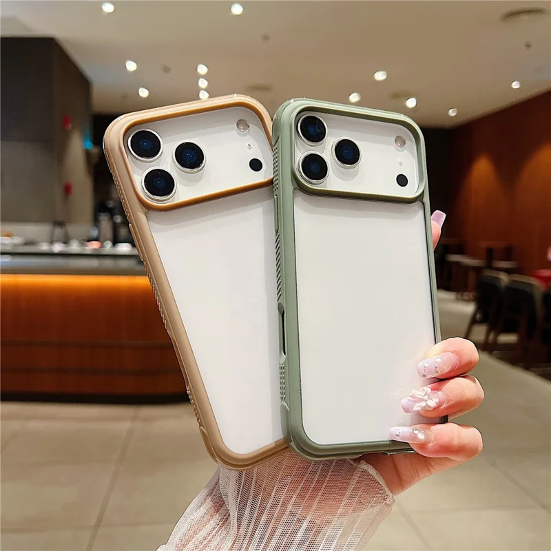 For iPhone 17 Pro Case TPU + PC Transparent Protective Phone Cover - Coffee