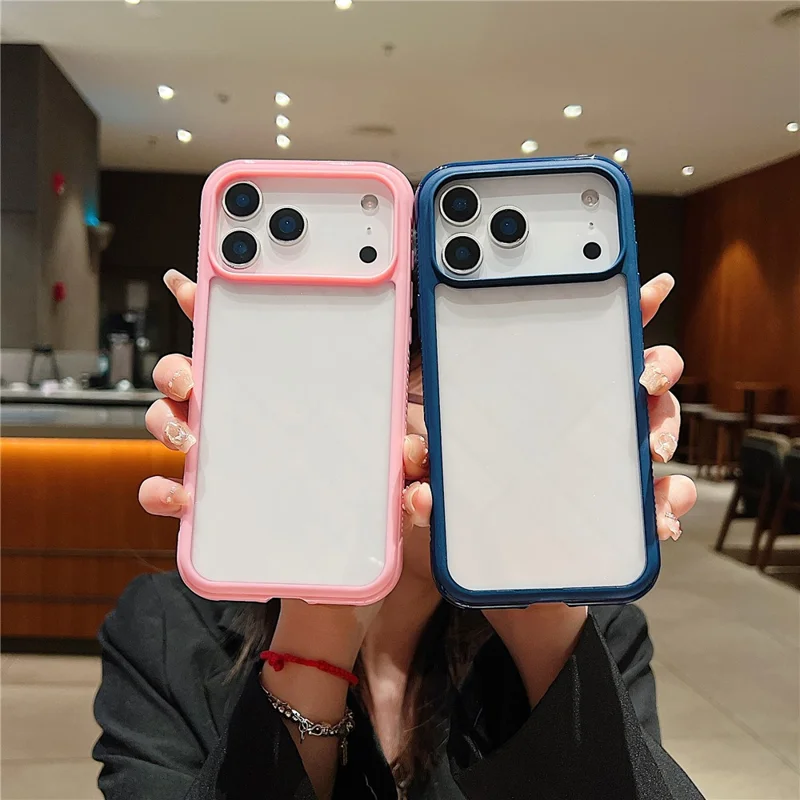 For iPhone 17 Pro Case TPU + PC Transparent Protective Phone Cover - Coffee