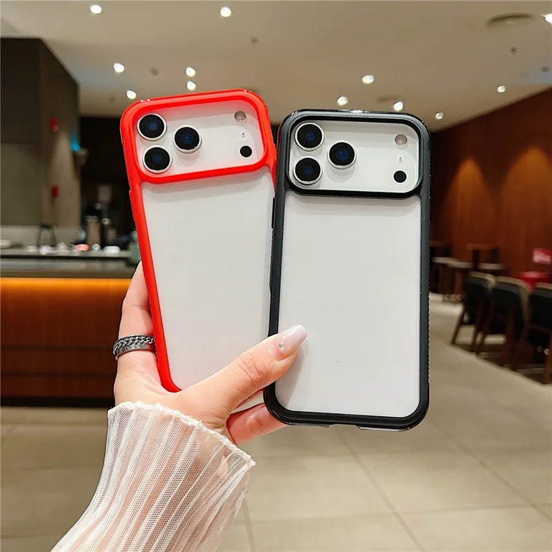 For iPhone 17 Pro Case TPU + PC Transparent Protective Phone Cover - Coffee