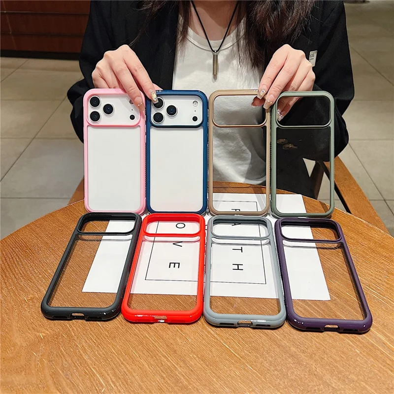 For iPhone 17 Pro Max Case TPU + PC Transparent Protective Phone Cover - Coffee