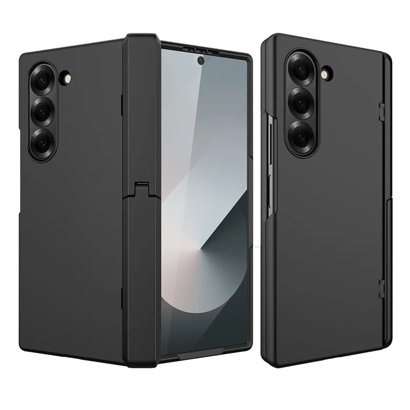 Para Samsung Galaxy Z Fold7 5G Funda Soporte Duro PC Cubierta de Teléfono con Película de Pantalla - Negro