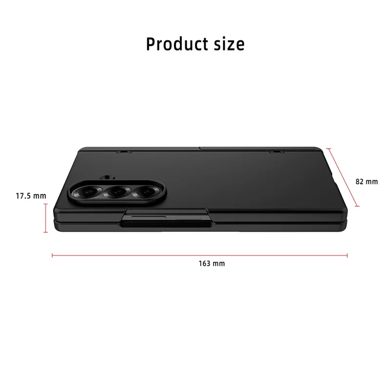 Para Samsung Galaxy Z Fold7 5G Funda Soporte Duro PC Cubierta de Teléfono con Película de Pantalla - Negro