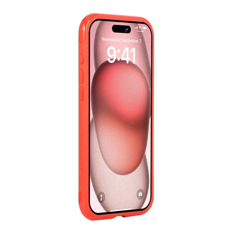 For iPhone 16 Pro Max Case Compatible with MagSafe TPU + PC Transparent Protective Phone Cover - Red