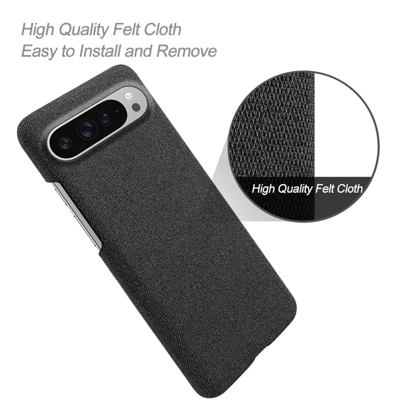 For Google Pixel 10 Pro XL Phone Case Cloth Texture Anti-Scratch Protective PC Back Cover - Black