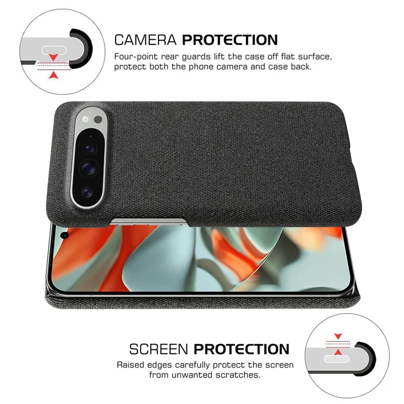 For Google Pixel 10 Pro XL Phone Case Cloth Texture Anti-Scratch Protective PC Back Cover - Black