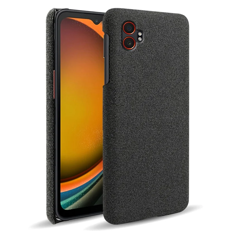 Funda para Samsung Galaxy XCover7 Pro con textura de tela, protección antigolpes, carcasa trasera de PC - Negro