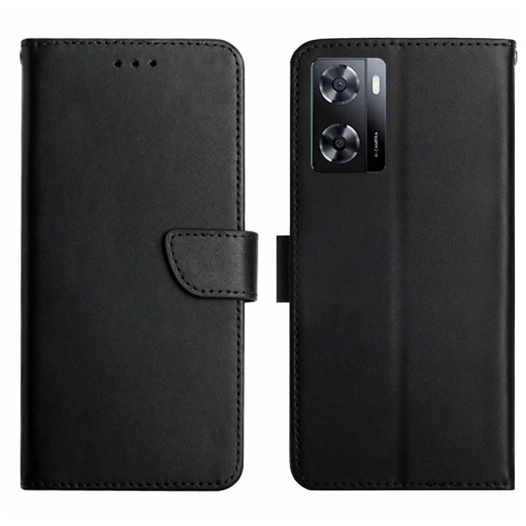 Pour OnePlus Nord N300 5G HT02 Nappa Textre Vélication Cuir Court - le Noir