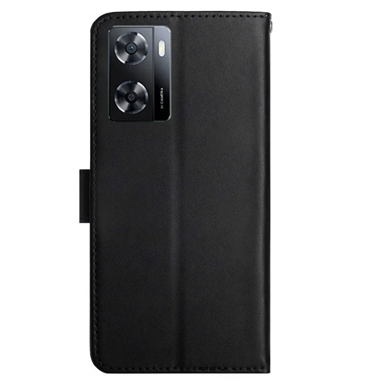 Pour OnePlus Nord N300 5G HT02 Nappa Textre Vélication Cuir Court - le Noir