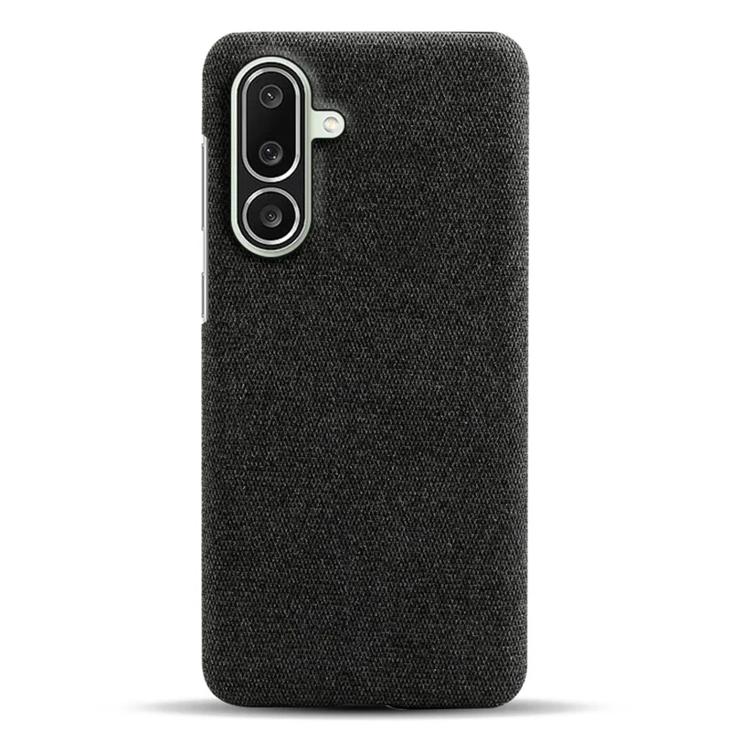 For Samsung Galaxy M56 5G Phone Case Cloth Texture Anti-Scratch Protective PC Back Cover - Black