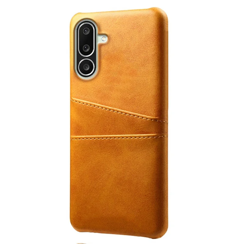 Für Samsung Galaxy M56 5G Hülle Dual Kartensteckplätze PU-Leder + Hartkunststoff-Telefonabdeckung - Orange