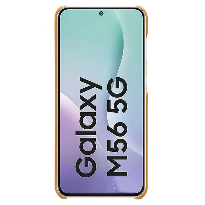 Für Samsung Galaxy M56 5G Hülle Kalbsleder-Optik PU-Leder Hartplastik Schutzhülle für Smartphone - Orange