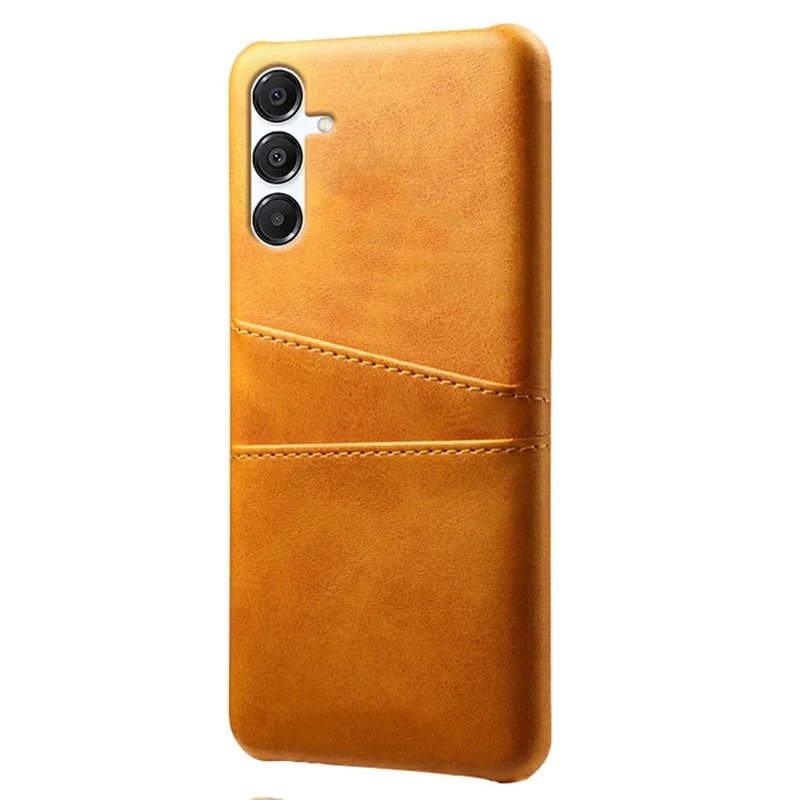 Cover per Samsung Galaxy A17 5G con Doppio Slot per Carte, in Pelle PU + PC Rigido - Arancione
