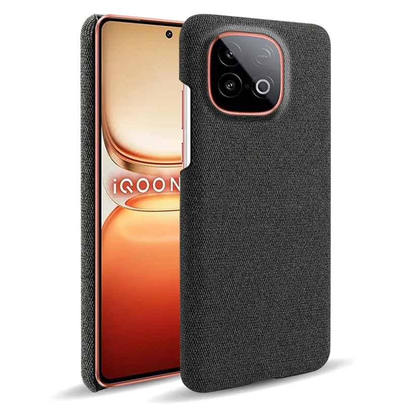 For vivo iQOO Neo10 5G Phone Case Cloth Texture Anti-Scratch Protective PC Back Cover - Black