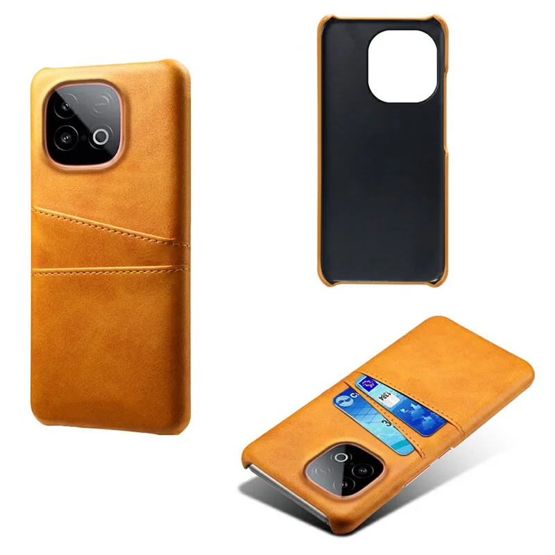 For vivo iQOO Neo10 5G Case Dual Card Slots PU Leather + Hard PC Phone Cover - Orange