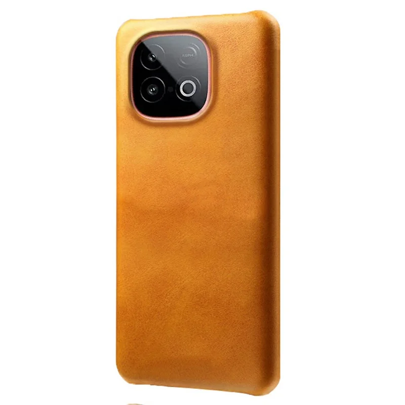 For vivo iQOO Neo10 5G Case Calf Texture PU Leather Hard PC Protective Phone Cover - Orange