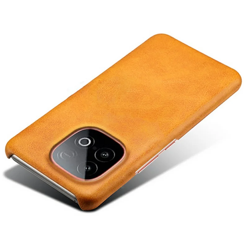 For vivo iQOO Neo10 5G Case Calf Texture PU Leather Hard PC Protective Phone Cover - Orange