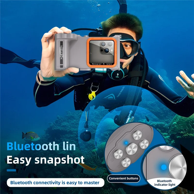 SHELLBOX Pro Gen 3 per iPhone 16 Pro Max X XR XS Max / Samsung Galaxy S25 Ultra Cover Universale Impermeabile per Immersioni Antiurto - Grigio