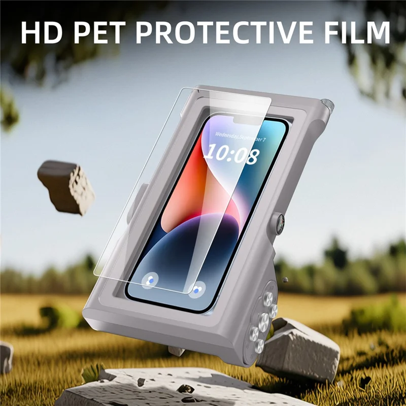 SHELLBOX Pro Gen 3 per iPhone 16 Pro Max X XR XS Max / Samsung Galaxy S25 Ultra Cover Universale Impermeabile per Immersioni Antiurto - Grigio