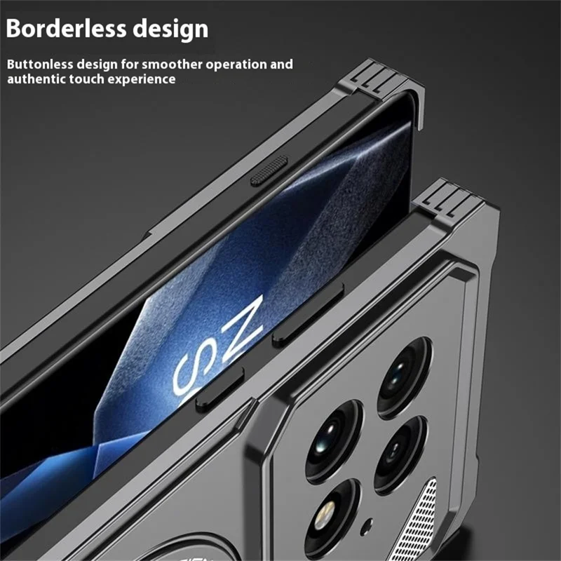 DYONG For OnePlus 13 Metal Case Frameless Hollow Heat Dissipation Phone Cover with Kickstand - Silver