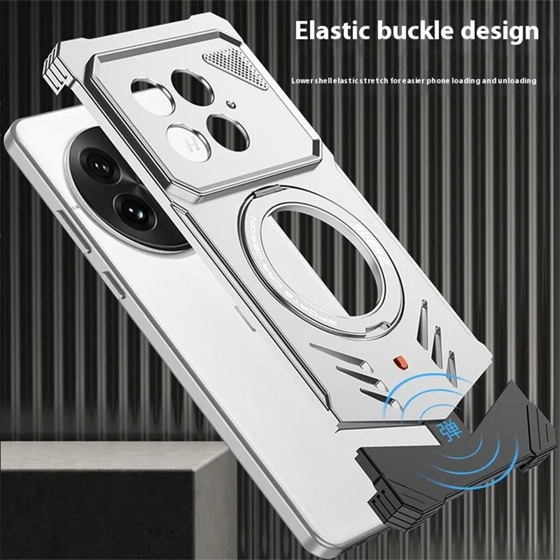 DYONG For OnePlus 13 Metal Case Frameless Hollow Heat Dissipation Phone Cover with Kickstand - Silver