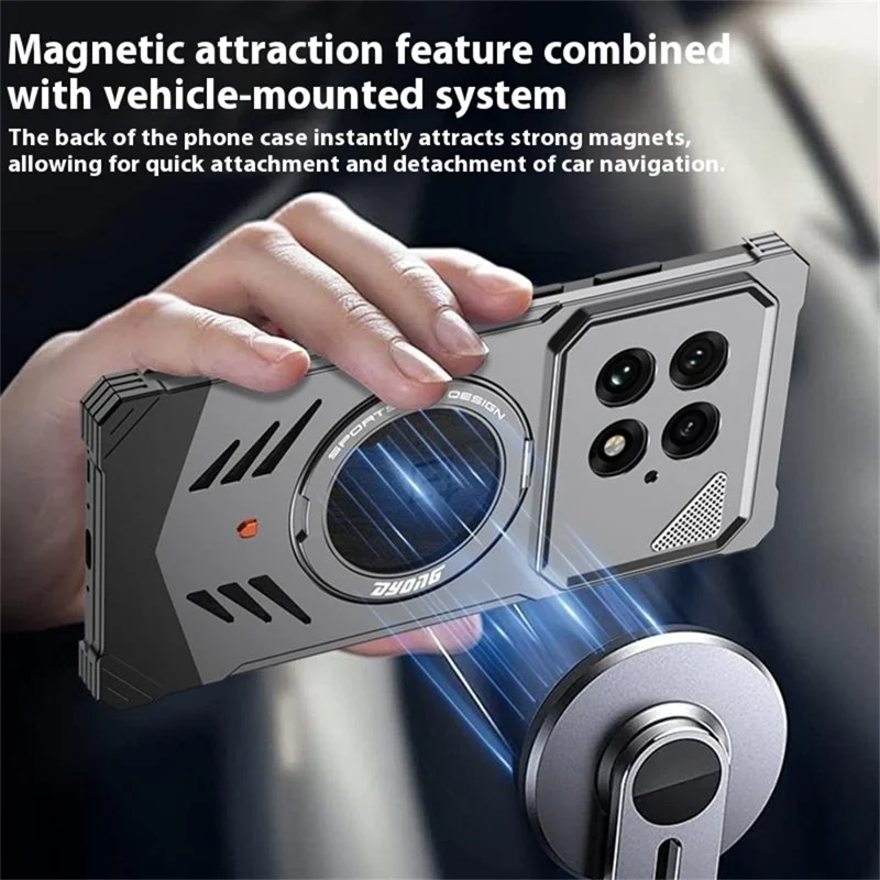 DYONG For OnePlus 13 Metal Case Frameless Hollow Heat Dissipation Phone Cover with Kickstand - Silver