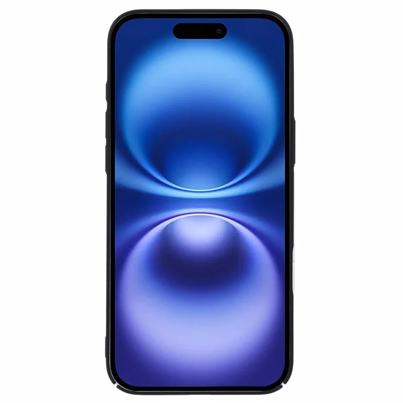 For iPhone 16 Case Skin-Touch Rubberized Hard PC Phone Cover - Black