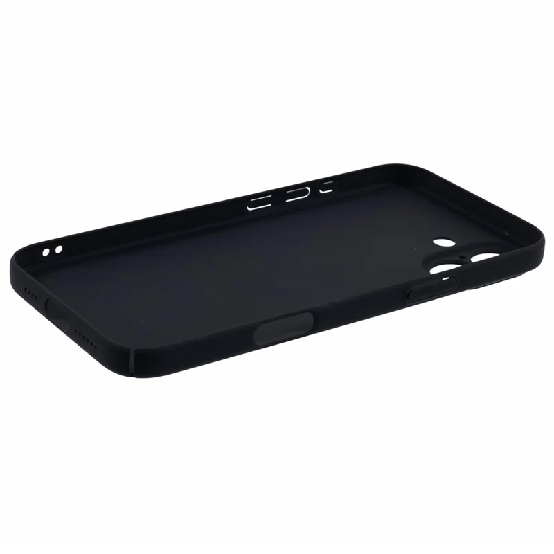 For iPhone 16 Case Skin-Touch Rubberized Hard PC Phone Cover - Black