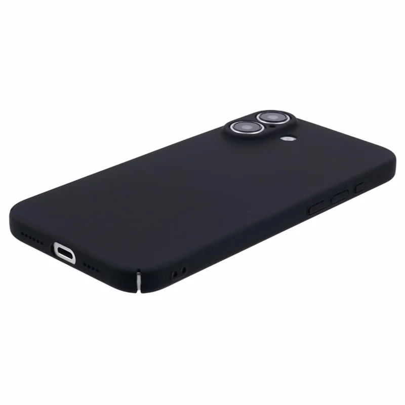 For iPhone 16 Case Skin-Touch Rubberized Hard PC Phone Cover - Black