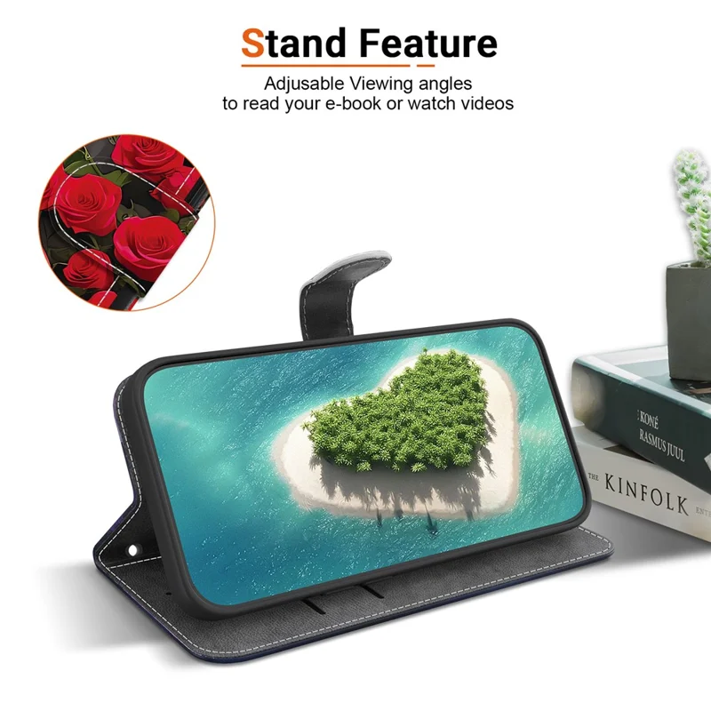 For Google Pixel 9 Pro XL Leather Case Stand Wallet Pattern Printing Phone Cover with Wrist Strap - Pearl Butterfly Rose