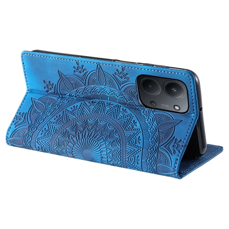 Funda para Xiaomi Redmi 15C 4G (UE) (173 mm) con Cierre Magnético de Cuero con Patrón Impreso - Azul