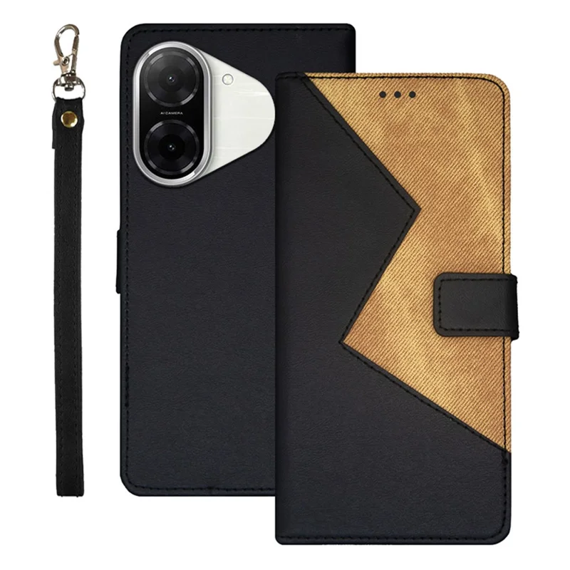 IDEWEI Handyhülle für Xiaomi Redmi A5 NFC (EU) (173,45 mm) mit Kartenfächern, Farbverlauf-Design und Handschlaufe - Schwarz