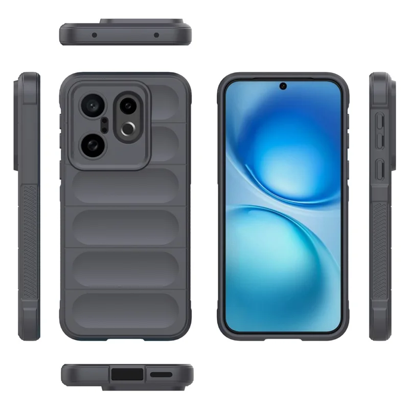 For vivo X200 FE 5G Case Anti-Drop Soft TPU Rugged Phone Back Cover - Dark Grey