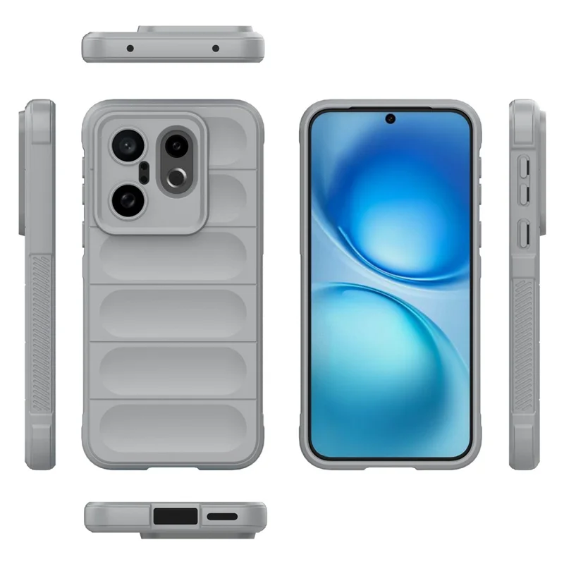 For vivo X200 FE 5G Case Anti-Drop Soft TPU Rugged Phone Back Cover - Light Grey
