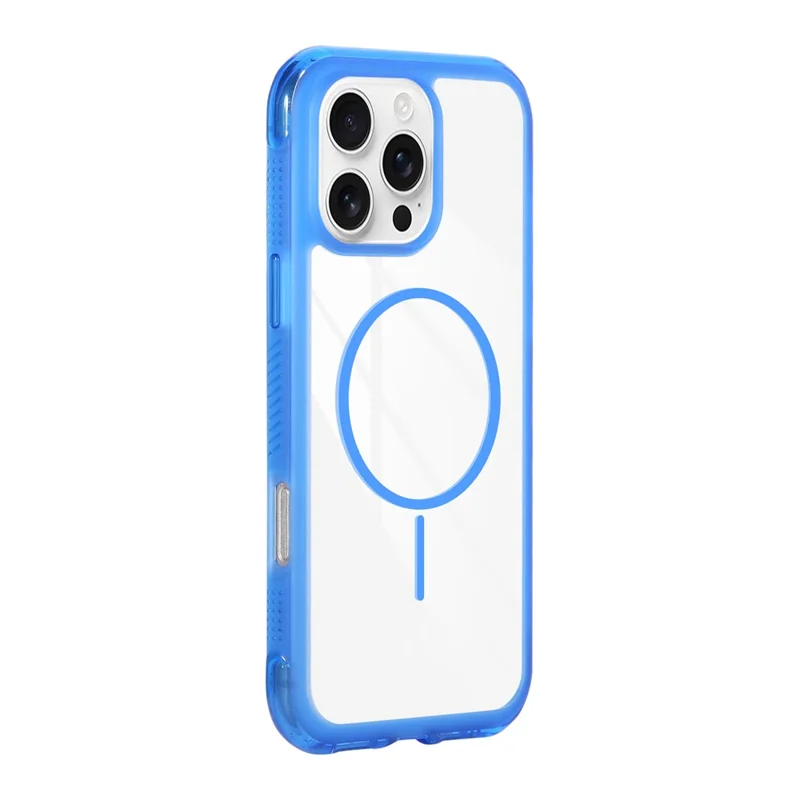 For iPhone 16 Pro Max Magnetic Case TPU + PC Crystal Clear Phone Cover - Dark Blue