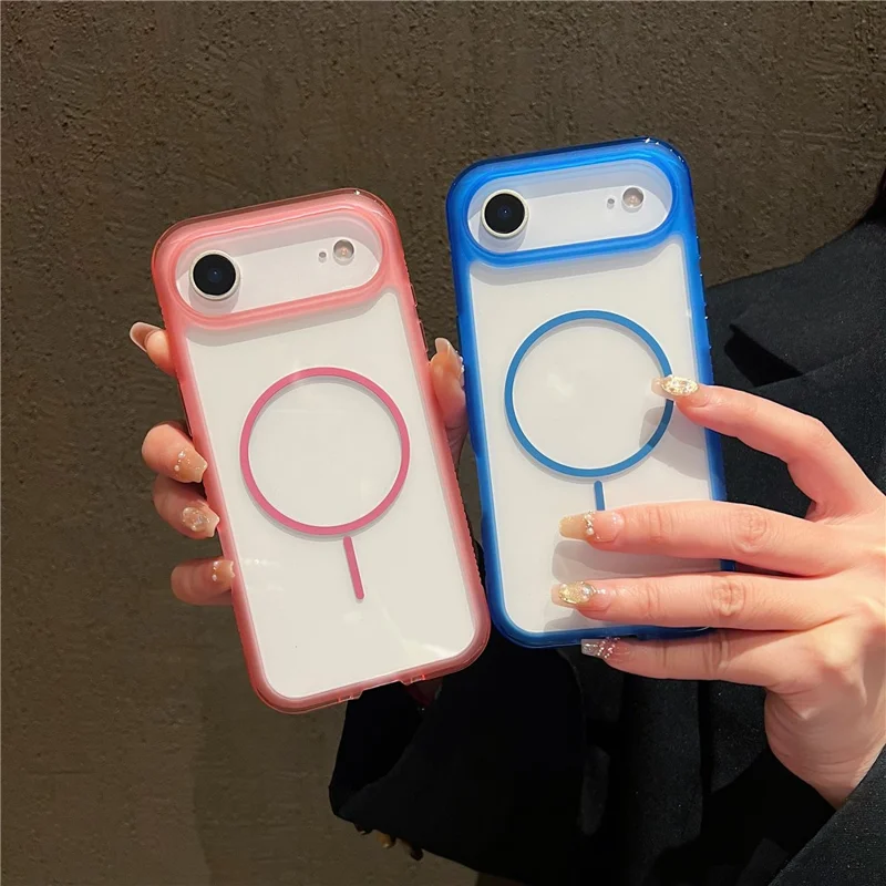 For iPhone Air Magnetic Case TPU + PC Crystal Clear Phone Cover - Sky Blue