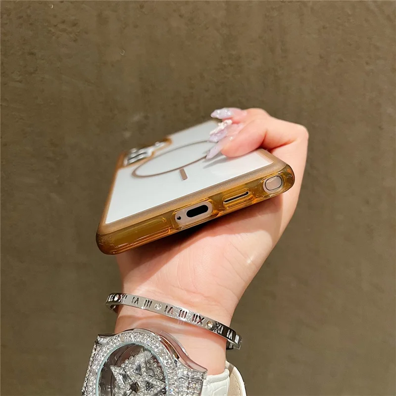 For Samsung Galaxy S25 Ultra Magnetic Case TPU + PC Crystal Clear Phone Cover - Pink