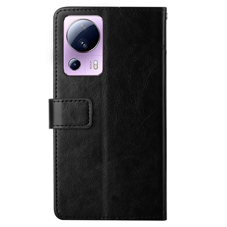 Copertina Telefonica Anti-scratch Per Xiaomi 12 Lite NE 5G, HT01 PU Linee a Forma di y Exprinted Pulfullo - Nero
