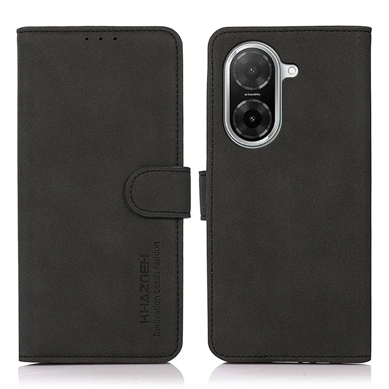KHAZNEH Para Xiaomi Redmi A5 4G (171,7mm) / Poco C71 4G Capa de Couro Sintético com Carteira e Suporte para Celular - Preto