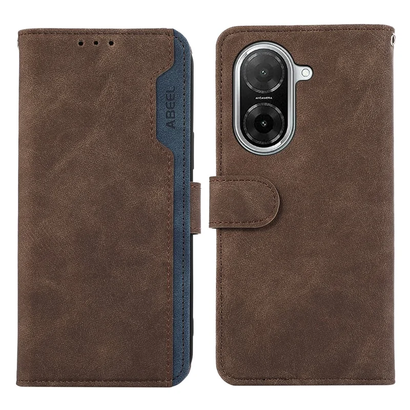 ABEEL For Xiaomi Redmi A5 4G (171.7mm) / Poco C71 4G Case Color Splicing Leather Flip Phone Cover RFID Blocking - Brown