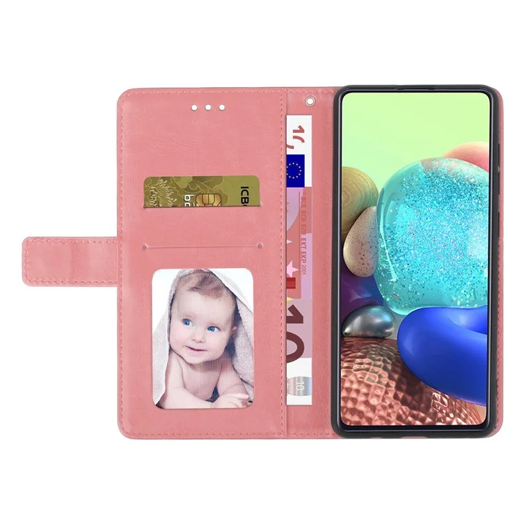 Para Realme C33 4G HT01 Líneas en Forma de y Impresas Estuche de Teléfono PU Resistante PU PU Mobile Flip Cover Willet Con Correa - Rosado